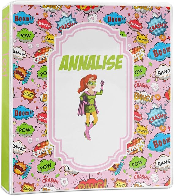 Personalized Woman Superhero 3-Ring Binder - 1 inch