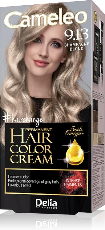 Cameleo - Permanent Hair Colour Cream - Champagne Blonde - Intensive Color & Protection - 5 Oils + Omega Plus Acids - Professional, Luxurious Hair Dye - Full Kit