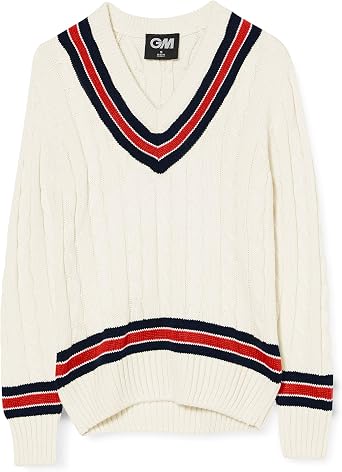 GM Cricket Sweater Navy/Red Large
