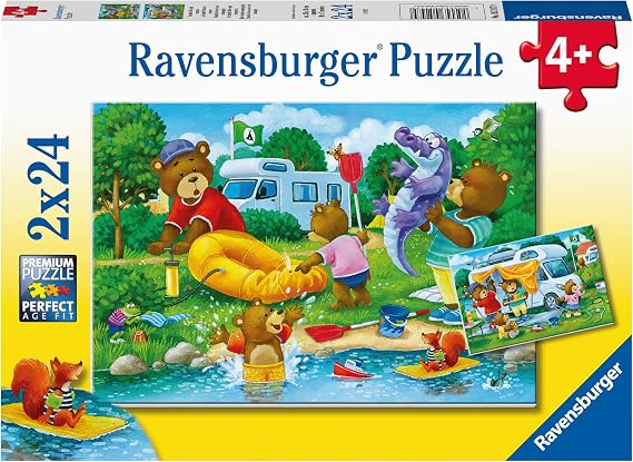 Ravensburger 2x24 Piece Puzzle Bear Family is at Camp