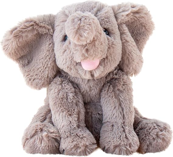Hopearl Adorable Plush Calf Elephant Toy Floppy Elephish Ultra Soft Haggable Stuffed Animal Birthday Holiday Gift for Boys Girls Kids Toddlers, Gray, 9''