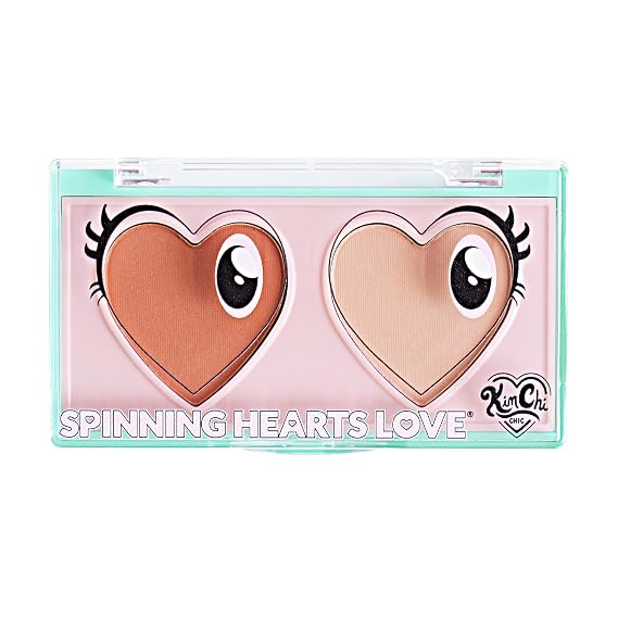 Kimchi Chic Beauty Spinning Hearts Duo Eyeshadow, Matte, Shimmer & Frost Finish, Blendable, Highly Pigmented Two-Color Palette, Cruelty-Free, Boba Milk Tea