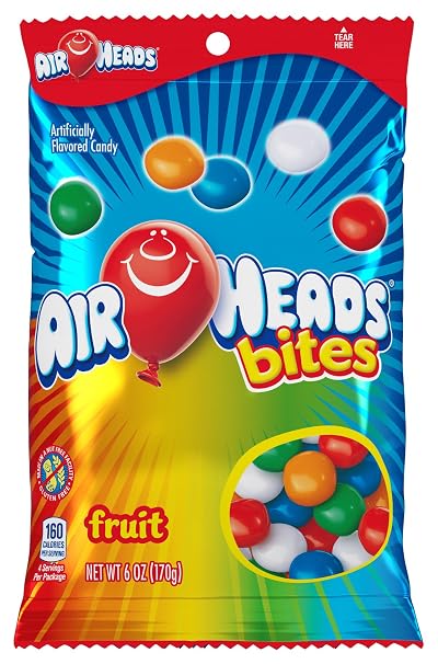 AirHeads Bites Peg Fruit Bag, Party, 6 Ounce