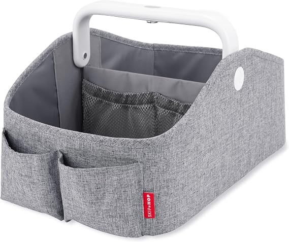 Skip Hop Diaper Caddy Organizer with Touch Sensor Night Light Nursery Style Heather Grey