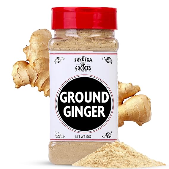 Ground Ginger Powder 12 oz Jar Finely Milled Ginger Root for Cooking, Baking, Teas & Smoothies Non-GMO, No Additives Turkish Goodies