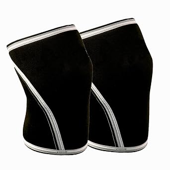 Knee Sleeves (1 Pair) 7mm Neoprene Thick 3D Compression Knee Brace Support for Weightlifting, Powerlifting & Fitness for Women and Men, Black, XX-Large
