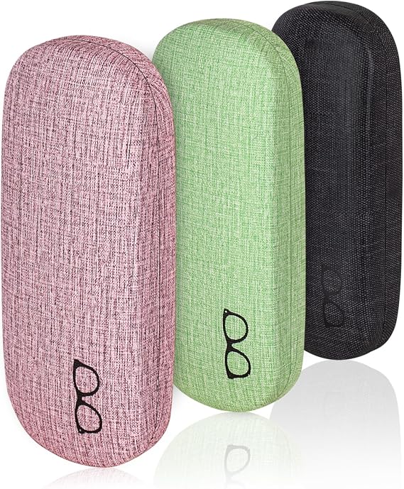 RayLove 3-Pack Hard Shell Eyeglasses Case Reading Glasses Hard Case