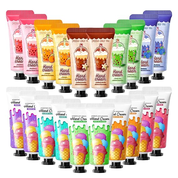 20PCS Hand Cream Gifts Set for Dry Cracked Hands,Moisturizing Small Hand Lotion Travel Size,Various Fragrance Hand Moisturizer,Mini Hand Cream Set for Women Bridesmaid Gifts and Teacher Gifts