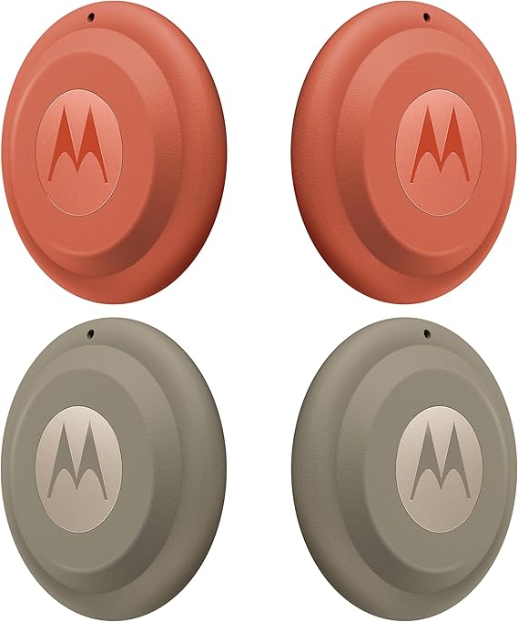 Motorola Moto Tag 2 (Works with Android Find My Device and Find Hub) Bluetooth 6.0 and UWB (4, (4 Pack (2 Green 2 Orange)))