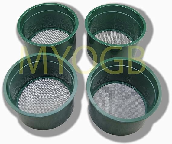 Stackable Plastic Sieve/Screen Kit 4 Screens Classifying 10-20-30-40 Mesh-Gold