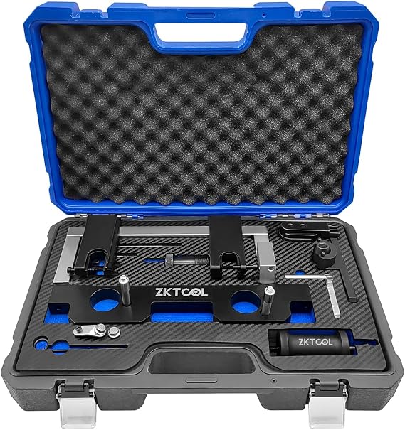 ZKTOOL Engine Camshaft Alignment Timing Locking Tool Kit Fit for BMW N20 N26 Engine, with Flywheel Holder and 7676 Oil Seal Repair Set