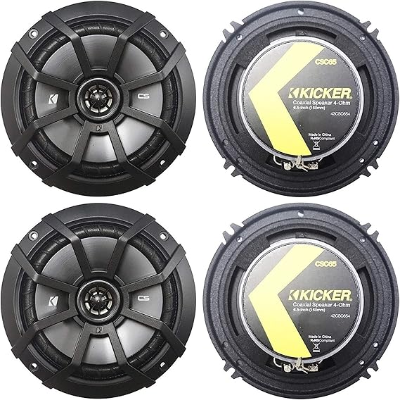 Kicker CS Series CSC65 6.5 Inch Car Audio Speaker with Woofers (2 Pairs)