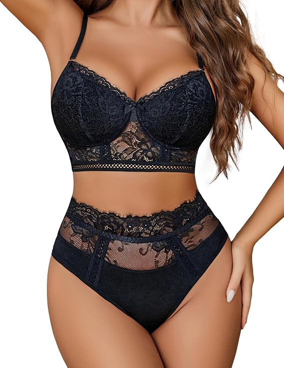 Avidlove Lingerie Sets for Women Bra and High Waist Panty Outfits