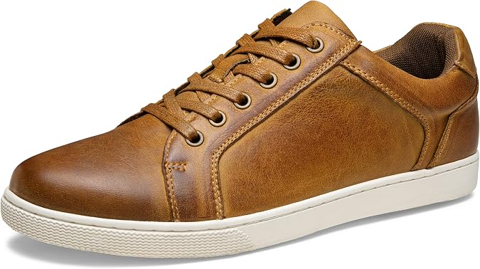 Jousen Mens Leather Dress Sneakers Business Casual Shoes