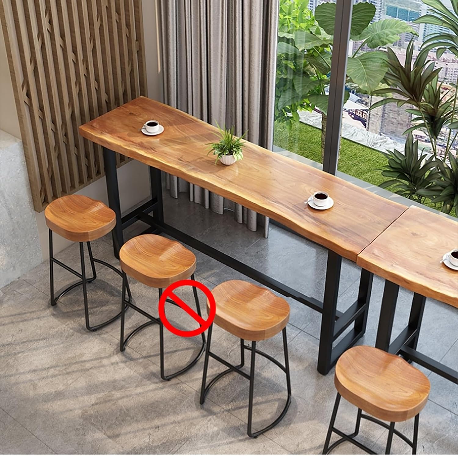Solid Wood Bar Table Industrial Bar Table Height Table Creative Live Edge Dining Table Rectangular Pub Tables Live Edge Kitchen Table Rectangular Narrow for Living Room Restaurant 47x1363in160cm
