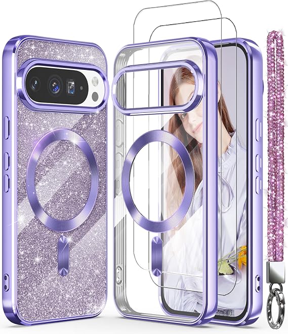 Magnetic Plated Gold Case for Google Pixel 10/10 Pro-PalePurple