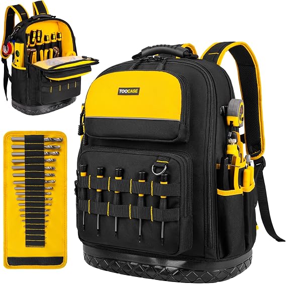 Tool Backpack for Men, Heavy-Duty Tool Storage Organizer Bag