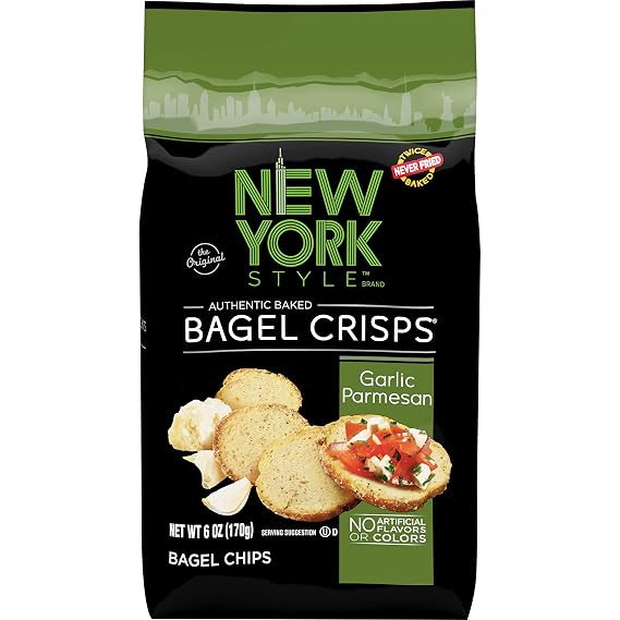 New York Style Bagel Crisps, Parmesan Garlic, 6 Ounce