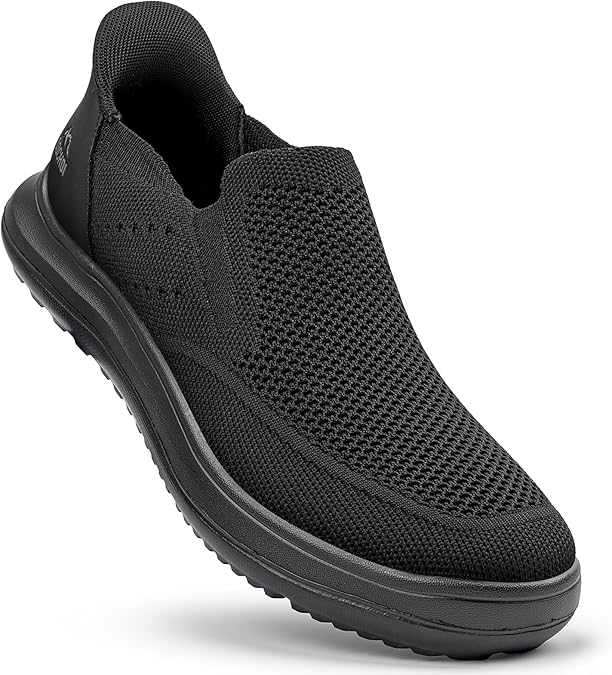 ODCKOI Slip On Trainers Men, Hands-Free Lace-Up Design, Comfortable Walking Running Gym Shoes