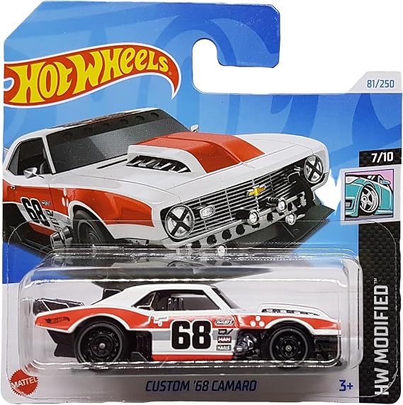 Hot Wheels - Custom '68 Camaro - HW Modified 7/10 - HTD30 - Short Card - GM - White Red - Mattel 2024 - 1:64