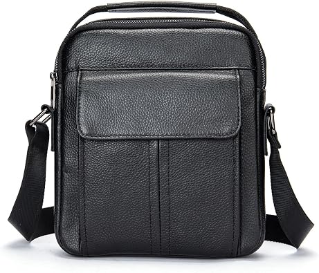 Genuine Leather Messenger Bag for Men Vintage Crossbody Shoulder Bag Travel Casual Multi-Purpose Satchel Handbag