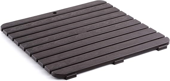 TATAY rutschfeste Duschmatte Holzoptik Inkl. Füße für mehr Stabilität Für Innen- und Außenbereich UVA-Schutz Feuchtigkeitsbeständig 55 x 55 cm - Braun