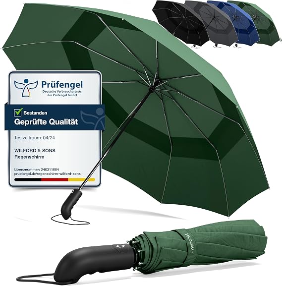 Umbrella Pocket Umbrella Storm Proof + Automatic Open/Close & Umbrella Bag Black Men Women Travel Umbrella - Compact Stable Teflon Windproof & Rainproof Pocket Umbrella Golf Umbrella