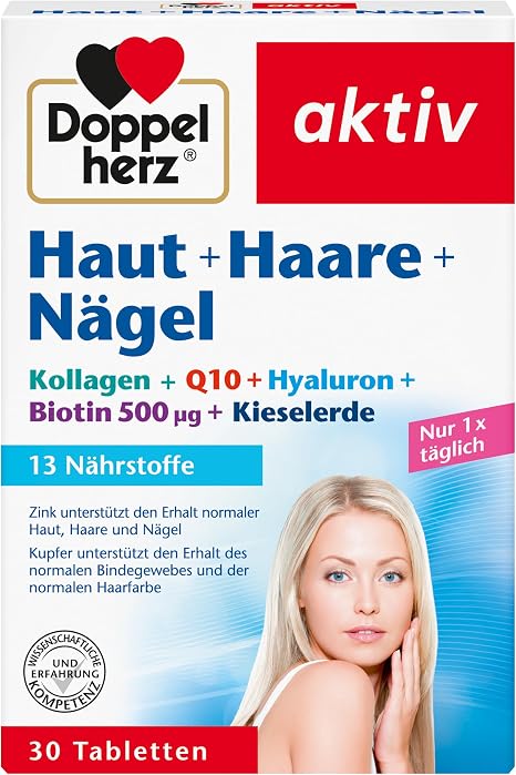 Doppelherz Skin + Hair + Nails 13 nutrients - with zinc and biotin as a contribution to the maintenance of normal skin hair and nails - 30 tablets