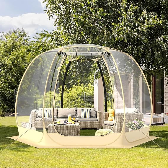 Bubbles Tent,Large Weather Proof Pod for 6-10 People,Outdoor Clear Igloo Dome for Cold Weather Protection (180X165CM)