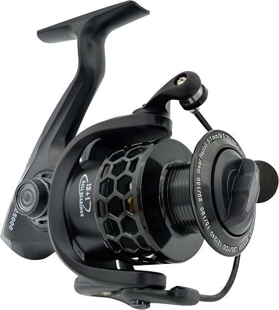 Fishdrops Spinning Fishing Reels 12+1BB Ultra Lightweight Carved Aluminum Spool Reels Affordable Smooth Spinning Reels
