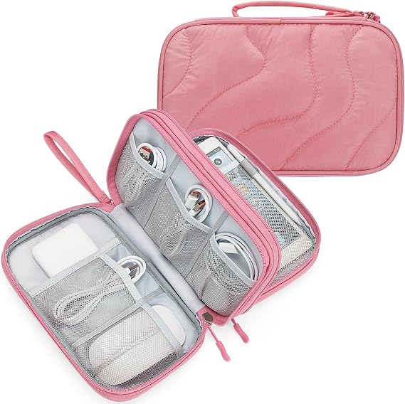 Skycase Tech Pouch - Lightweight Electronics Organizer Travel Case - Double Layers Cable Organizer - All-in-One Storage Bag for Charger, Cord, Phone, Flash Drive, Essentials - XL