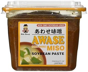 Miko - Awase Miso Soyabean Paste Aka + Shiro - 500 Gram - GMO Free Japanese Miso Paste