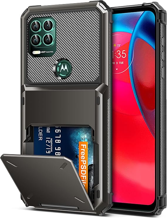 TITACUTE for Moto G Stylus 5G 2021 Case Wallet 5 Credit Card Holder Flip Cover ID Slot Back Pocket Dual Layer Anti-Scratch Hard Shell Tough Protective Bumper for Moto G Stylus 5G 2021 Gunmetal Bronze