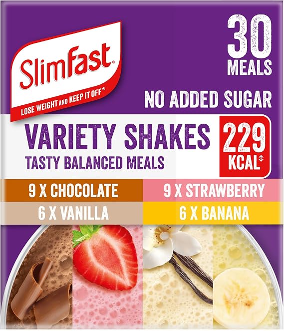 SlimFast Variety Shakes Sachet Assorted Box • 10 Count (Pack of 3)