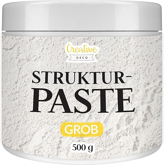 Creative Deco Texture Paste Coarse Grain 500 g White Filler für Acrylmalerei Modellierpaste für Kunstprojekte Acrylfarbe DIY 3D-Effekte Texturen Einfach mit Palettenmesser aufzutragen