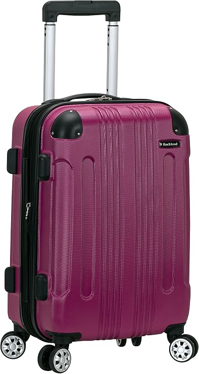 Rockland London Hardside Spinner Wheel Luggage, Magenta, Carry-On 20-Inch