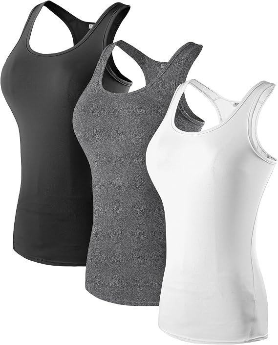 SPVISE 1 or 3 Pack Racerback Workout Tank Tops for Women Slim Fitted Basic Athletic Tanks Yoga T-Shirt Sleeveless Running Top
