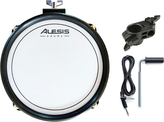 Alesis SE Surge/Command 8 inch Mesh Drum Pad with Clamp and Silverline Audio 10ft Trigger Cable Bundle [Compatible with Roland/Yamaha/Simmons/Ion]