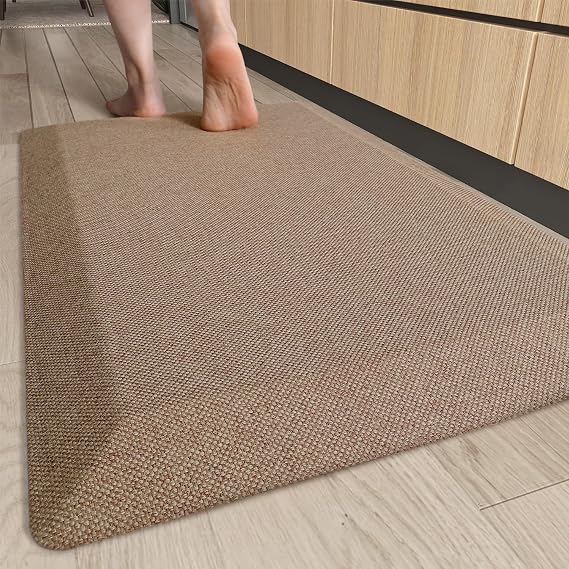 COLOR&GEOMETRY Anti Fatigue Kitchen Mat - 23mm Thick Cushion, 51x99cm,Khaki