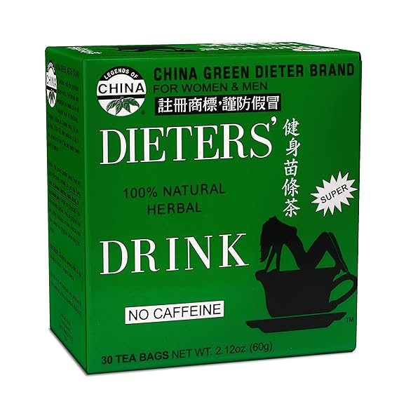 Uncle Lee's Tea China Green Dieters Tea Caffeine Free, 2.12 Oz, 30 Count