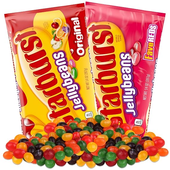 Starburst Jelly Beans Variety Pack- Includes 1 Bag of Starburst Favereds Jelly Beans & 1 Bag of Starburst Regular Jellybeans Candy. Easter Jelly Beans Set by Inspired Candy, 14.0 ounces