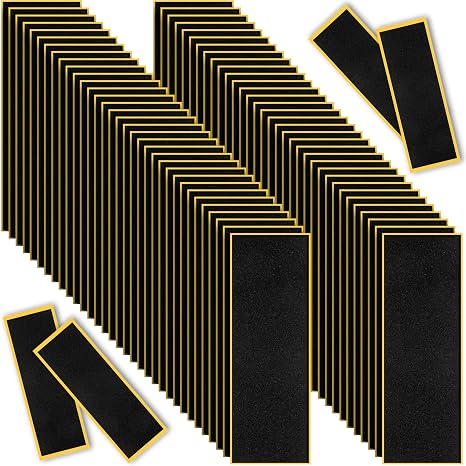 Boao 100 Pcs Fingerboard Grip Tape, 110x36mm No-Slip Foam Grip Tape | Fingerboard Accessories, for Finger Skateboards, Finger Board Deck, Replacement for Finger Skateboard Decks, Black
