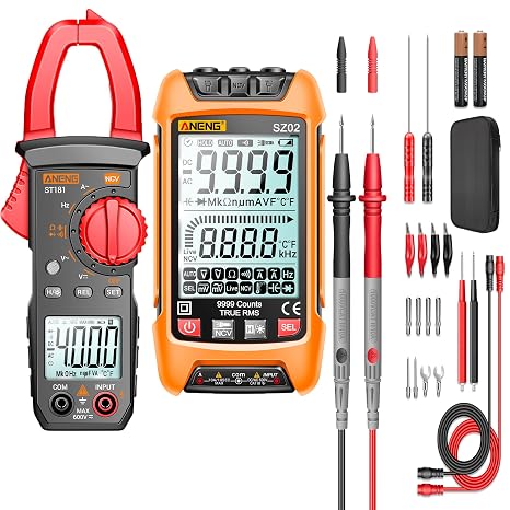 ANENG Clamp Meter with Digital Multimeter Measures NCV,AC/DC Current/Voltage,Resistance,Continuity,Capacitance,diodes,Auto-ranging Electrical Tools