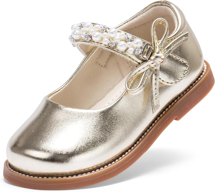 PHIRAMIN Toddler Girl Mary Jane Student Oxford Shoes-Little Girl School Uniform Shoes for Wedding Party