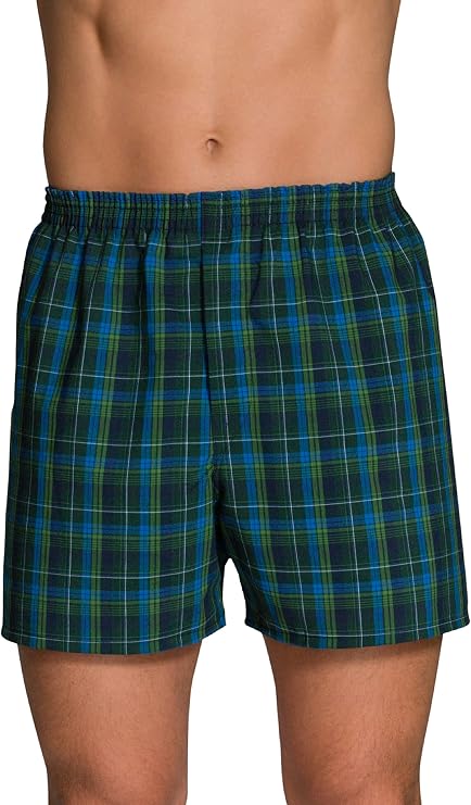 Fruit of the Loom Men's Tag Free Woven Boxer Shorts, Relaxed Fit, Moisture Wicking, Assorted Color Multipacks
