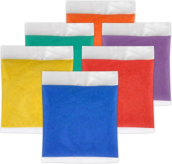 Activa Scenic Colored Sand 6-Pack, 3lb (1.36 kg) | Vibrant, Fine Grain Colorfast Sand for Arts & Crafts