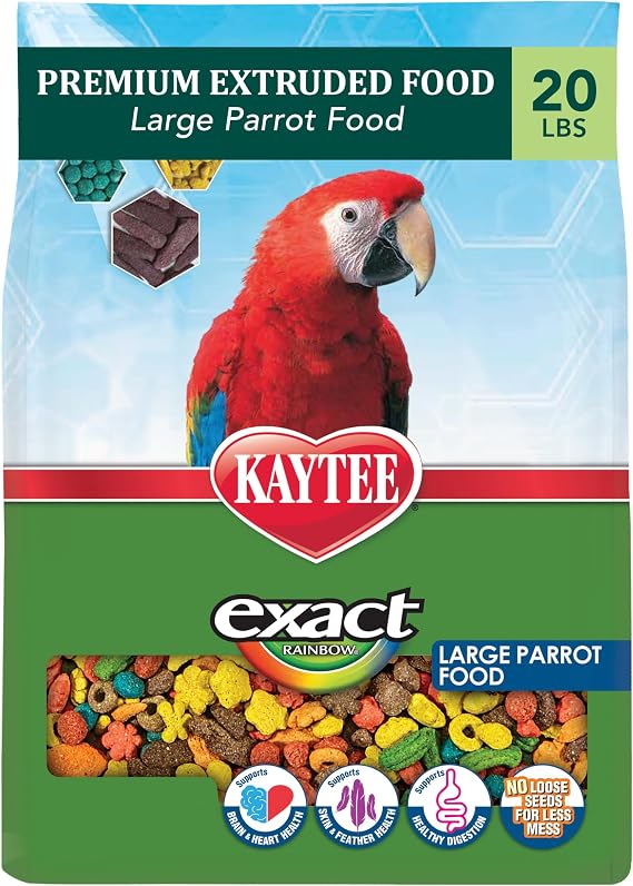 Kaytee Exact Rainbow Premium Kaytee Parrot Food for Large Birds, 20 Pounds