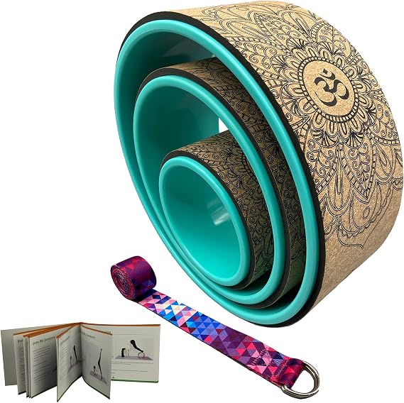 Aozora Yoga Wheel 13" with Most Detailed Book Step by Step Guide on How to Do 30+ Poses! Perfect for Stretching and Improving Backbends