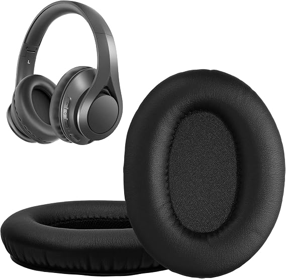 kwmobile Ear Pads Compatible with Mpow 059 / H5 / H1 / H7 / H20 Earpads - 2X Replacement for Headphones - Black