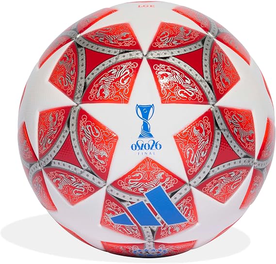 adidas Unisex-Adult UCL League, White/Scarlet, 4